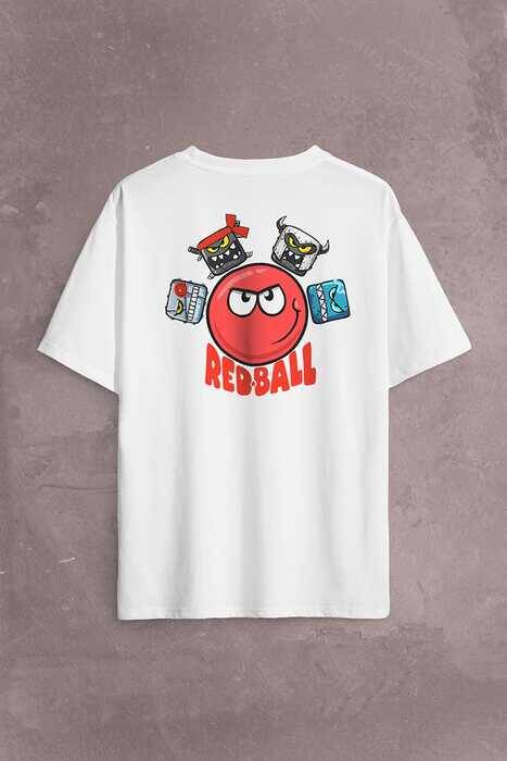 Red Ball 4 Redball Kırmızı Top Crazy Sırt Ön Baskılı Oversize Tişört Unisex T-Shirt - 1