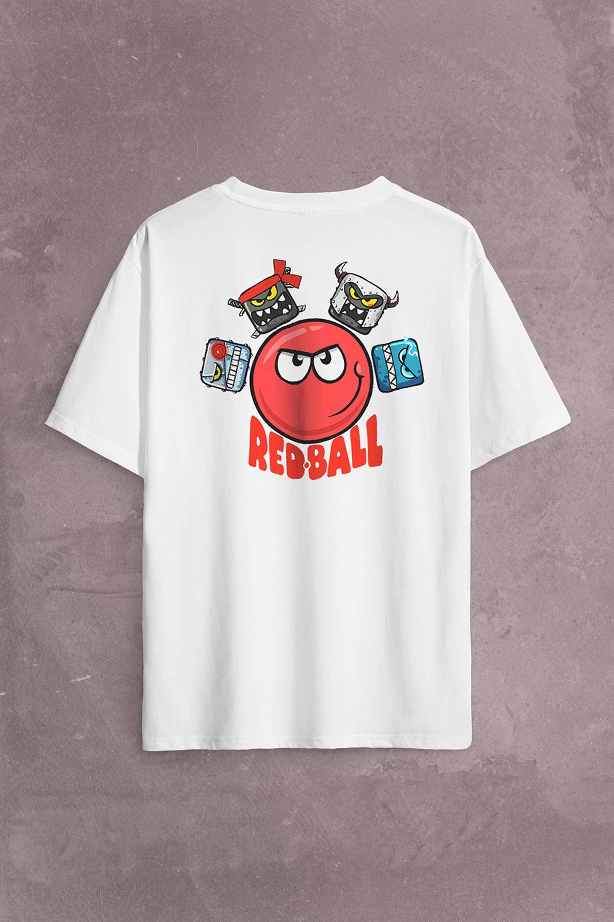 Red Ball 4 Redball Kırmızı Top Crazy Sırt Ön Baskılı Oversize Tişört Unisex T-Shirt - 1