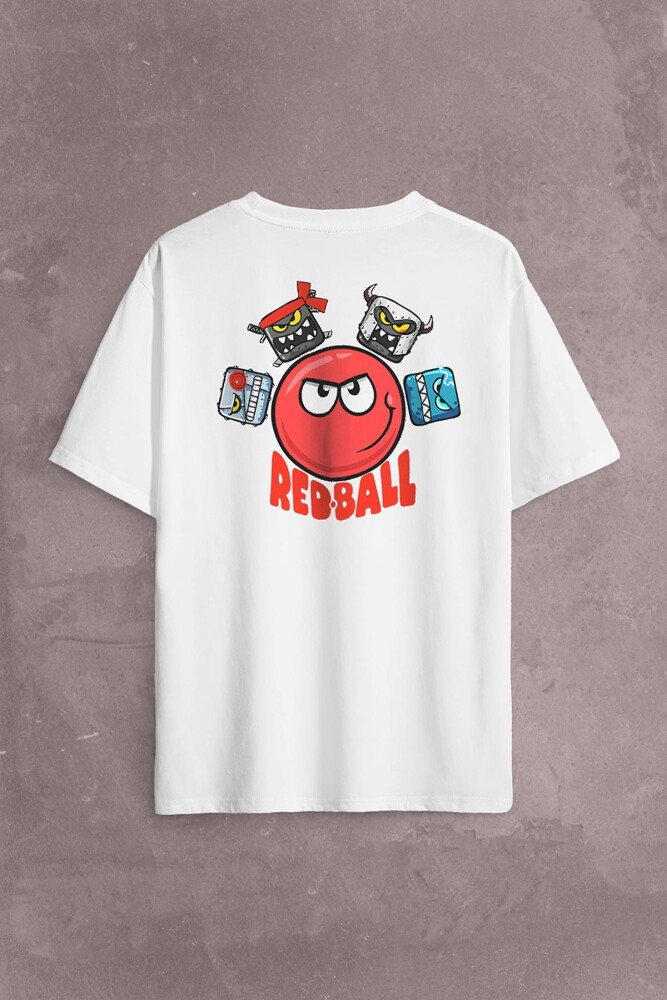 Red Ball 4 Redball Kırmızı Top Sırt Ön Baskılı Oversize Tişört Unisex T-Shirt - KENDİM SEÇTİM