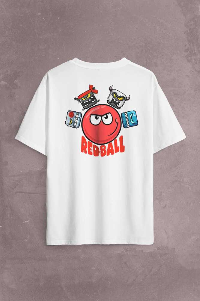 Red Ball 4 Redball Kırmızı Top Sırt Ön Baskılı Oversize Tişört Unisex T-Shirt - 1