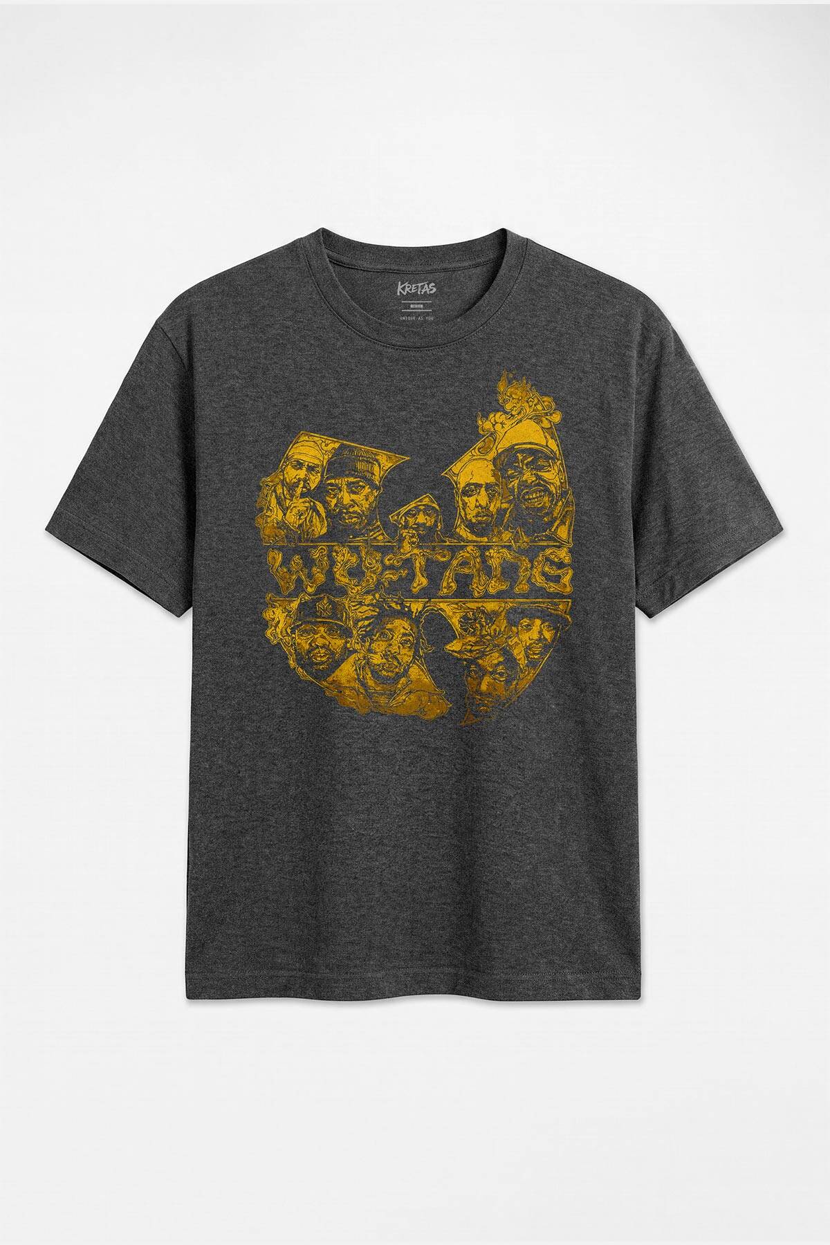 Regular Unisex Wu-Tang Clan Hip Hop Rap Old School 90lar Müzik Antrasit Melanj Tişört