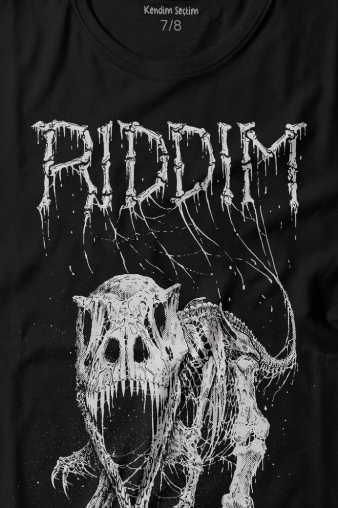 Riddim Dinazor T-Rex Metal Rock Dinosaurs Gothic Baskılı Tişört Çocuk T-shirt - 2