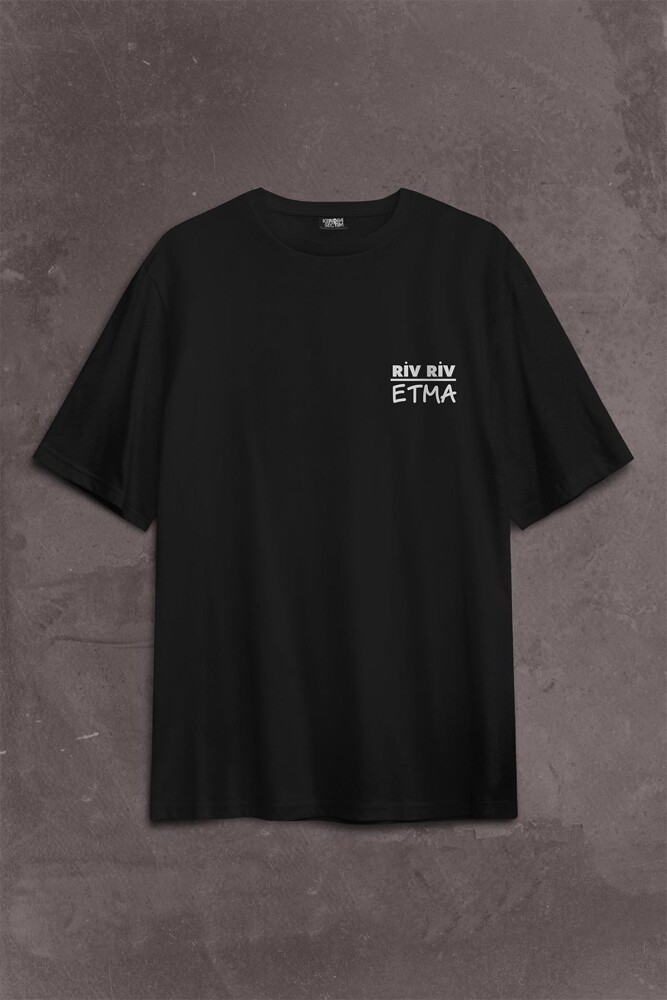 Riv Riv Etma Karadeniz Şivesi Rivrivriv Etme Sırt Ön Baskılı Oversize Tişört Unisex T-Shirt - 2