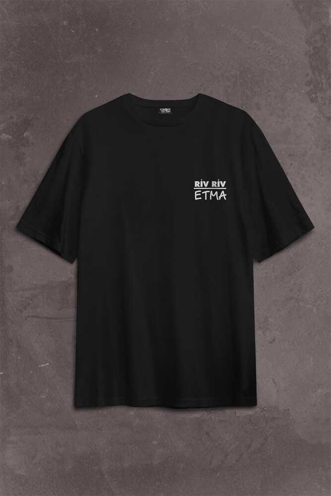 Riv Riv Etma Karadeniz Şivesi Rivrivriv Etme Sırt Ön Baskılı Oversize Tişört Unisex T-Shirt - 2