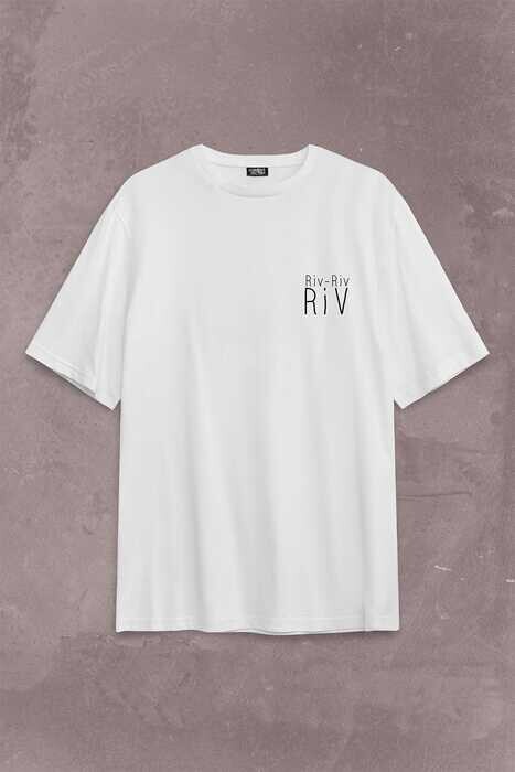 Riv Riv Riv Rivrivriv Rivriv Kemençe Horon Karadeniz Sırt Ön Baskılı Oversize Tişört Unisex T-Shirt - 1