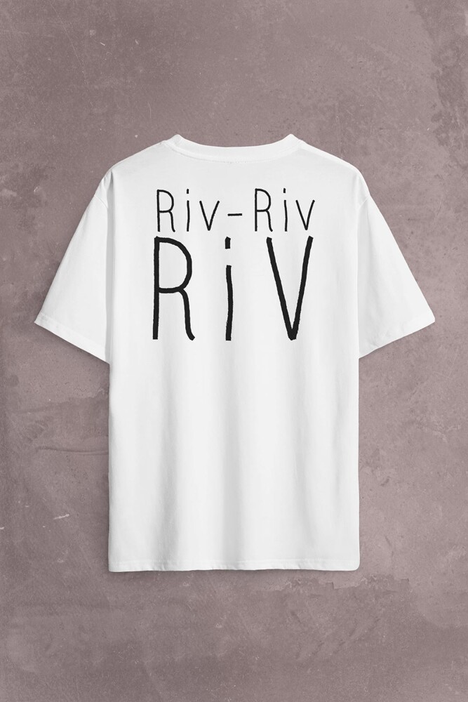 Riv Riv Riv Rivrivriv Rivriv Kemençe Horon Karadeniz Sırt Ön Baskılı Oversize Tişört Unisex T-Shirt - 2
