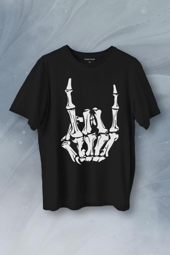 Rock And Roll Music Sert Müzik Baskılı Tişört Unisex T-Shirt - 1