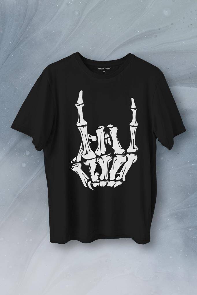 Rock And Roll Music Sert Müzik Baskılı Tişört Unisex T-Shirt - 1