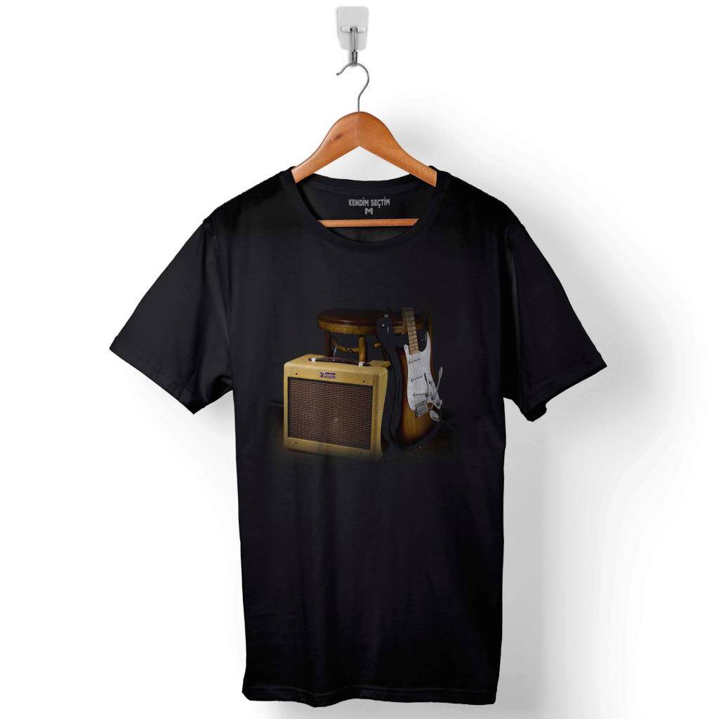 Rock And The Roll Fender Music Rock'N Baskılı Tişört Unisex T-Shirt - 1