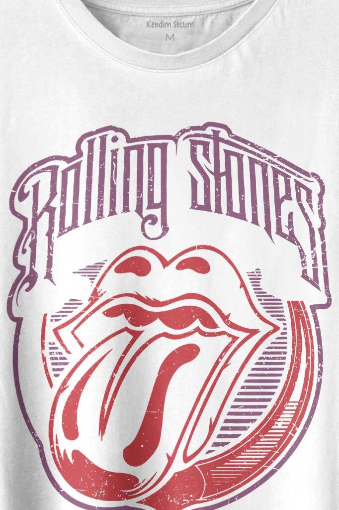 Rolling Stones Rock Retro 70S 80S Music Baskılı Tişört Unisex T-shirt - 2