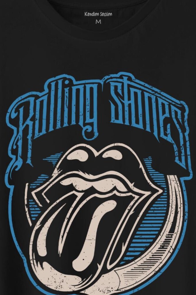 Rolling Stones Rock Retro 70S 80S Music Baskılı Tişört Unisex T-Shirt - 2