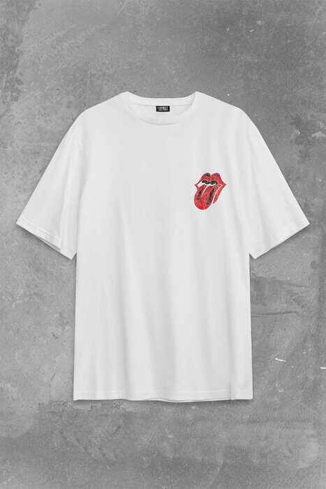 Rolling Stones Rock Retro 70S 80S Music Sırt Ön Baskılı Oversize Tişört Unisex T-Shirt - 2