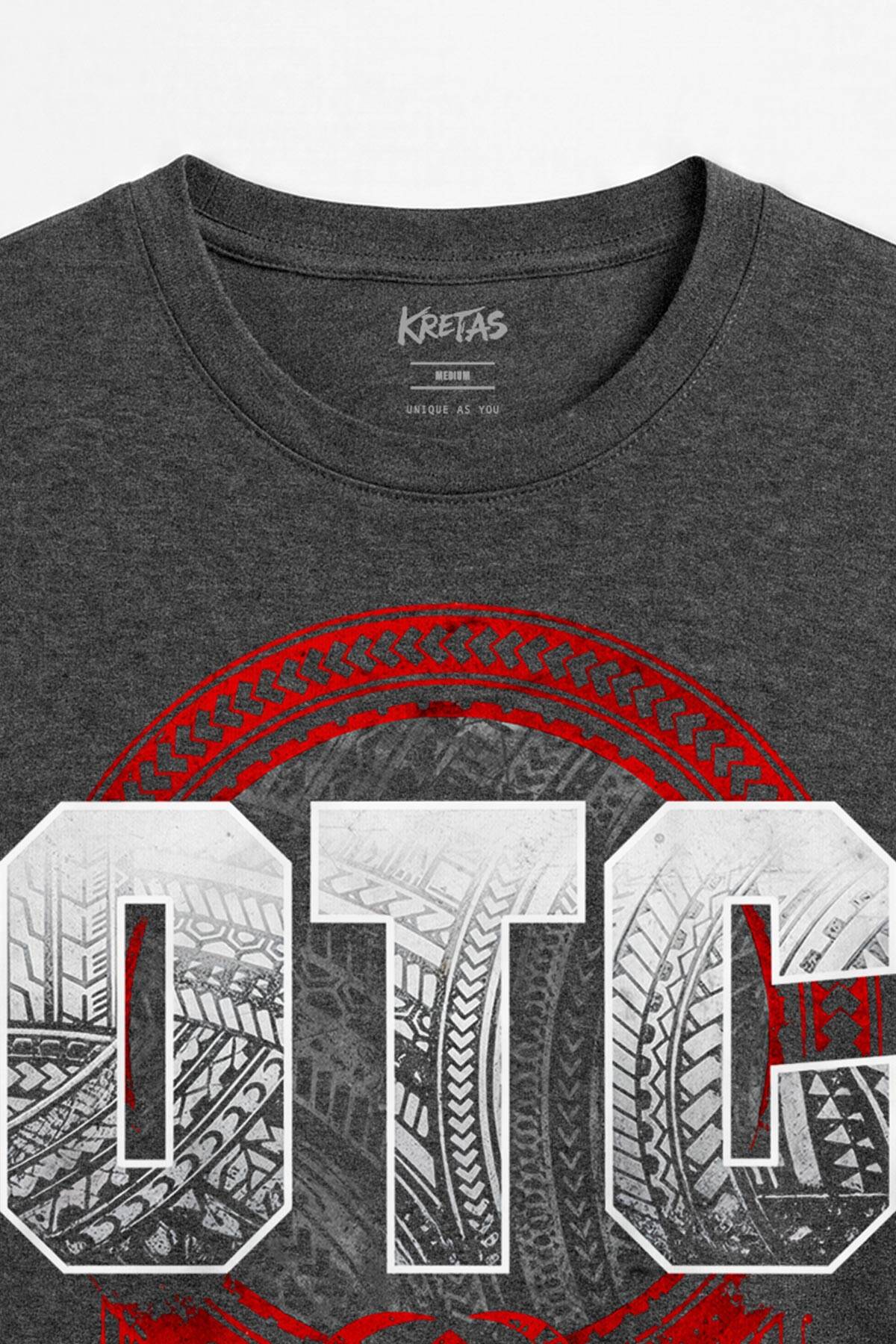 Roman Reigns OTC Tribal Chief WWE Güreş Gym Spor Unisex Regular Fit Antrasit Melanj Tişört (1)