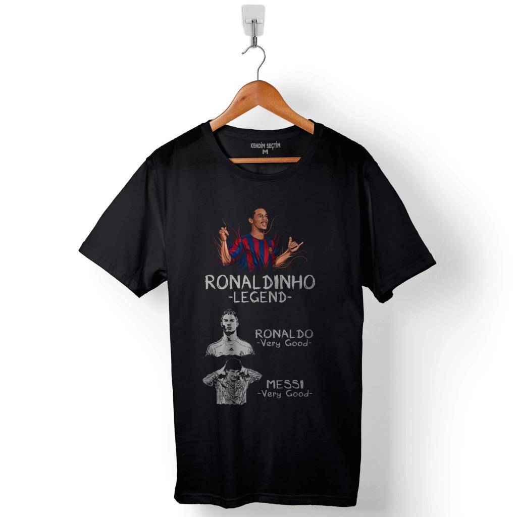 Ronaldınho Efsane Messı Ronaldo Baskılı Tişört Unisex T-Shirt - 1