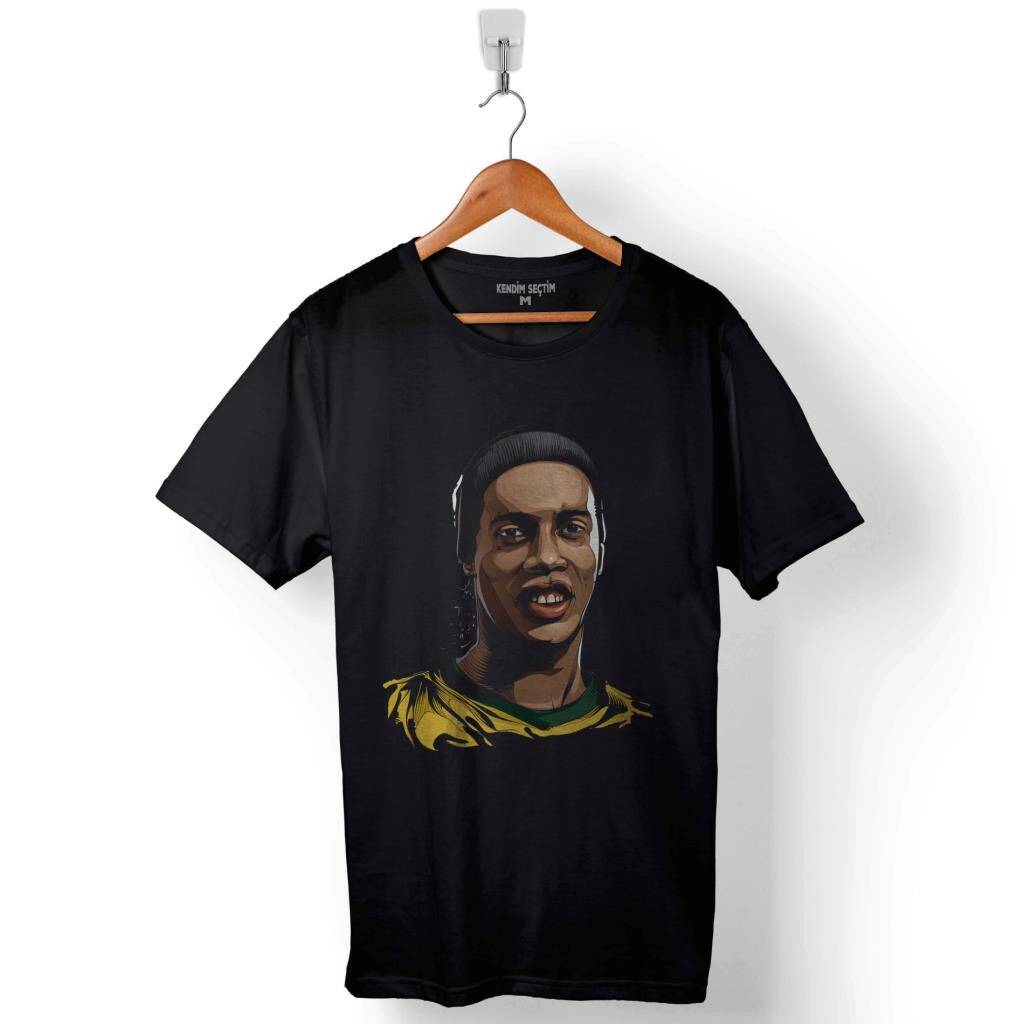 Ronaldınho Gaucho 10 Baskılı Tişört Unisex T-Shirt - 1