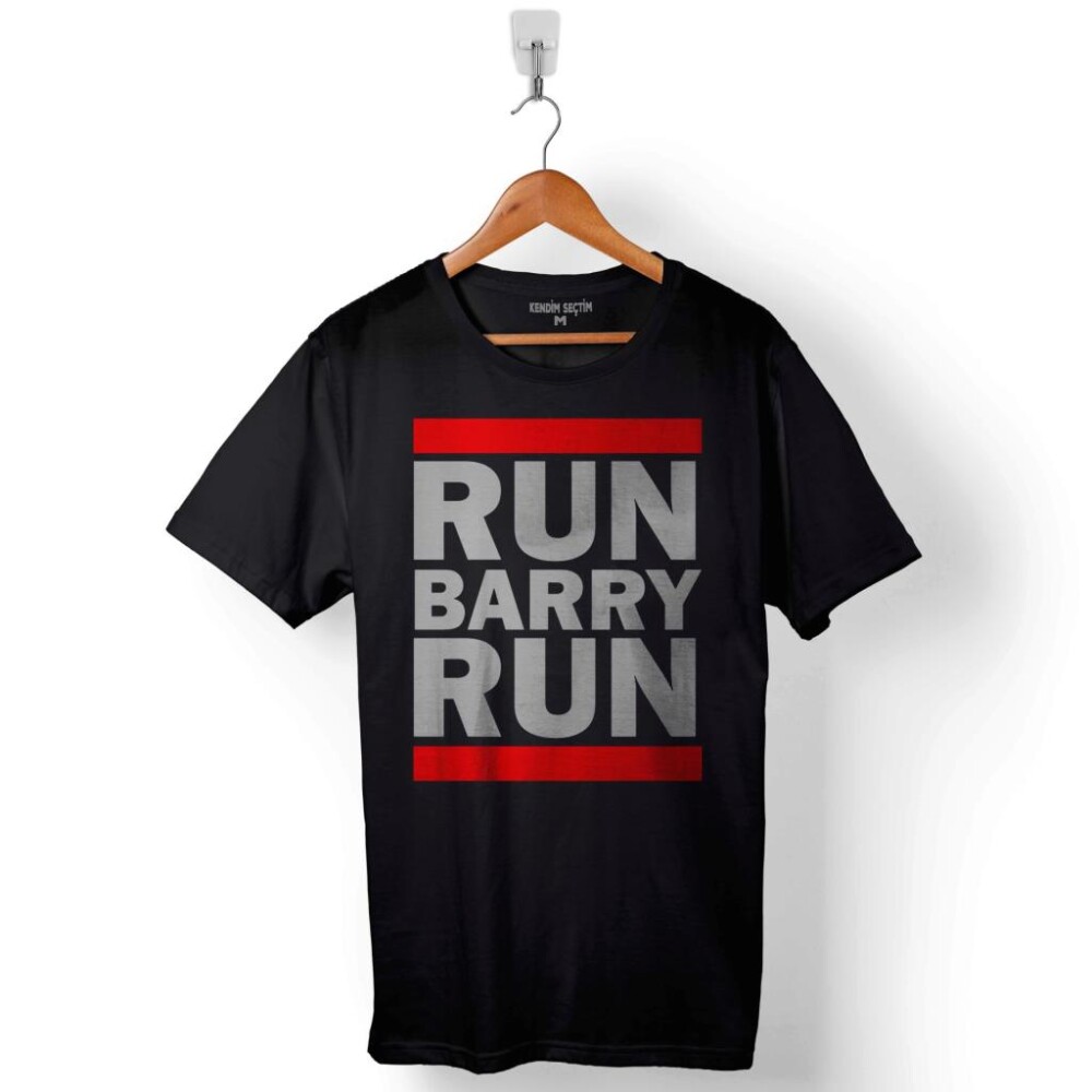 Run Barry Run Flash Star Baskılı Tişört Unisex T-Shirt - 1