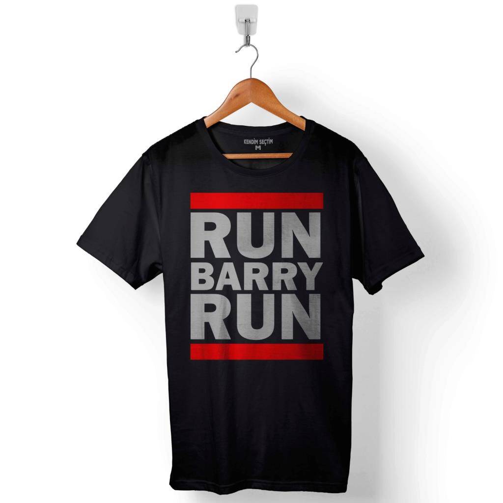Run Barry Run Flash Star Baskılı Tişört Unisex T-Shirt - 1