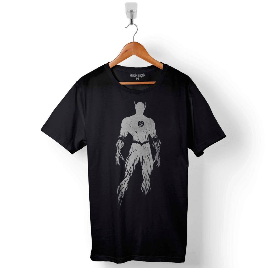 Run Barry Run Flash Star Baskılı Tişört Unisex T-Shirt - 1