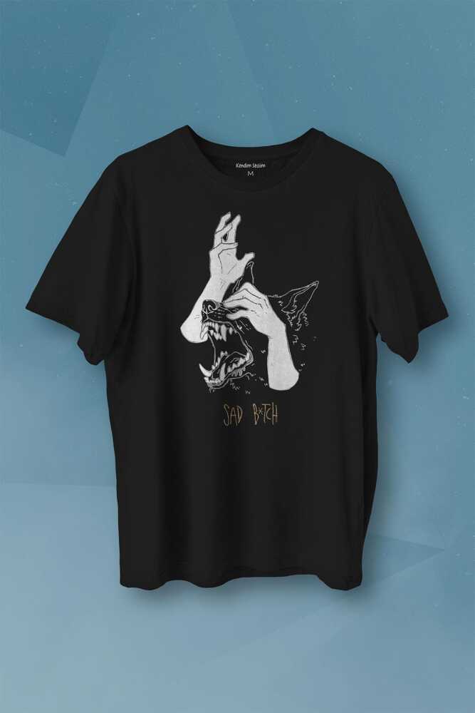 Sad Bötch Dog Asi Baskılı Tişört Unisex T-shirt - 1