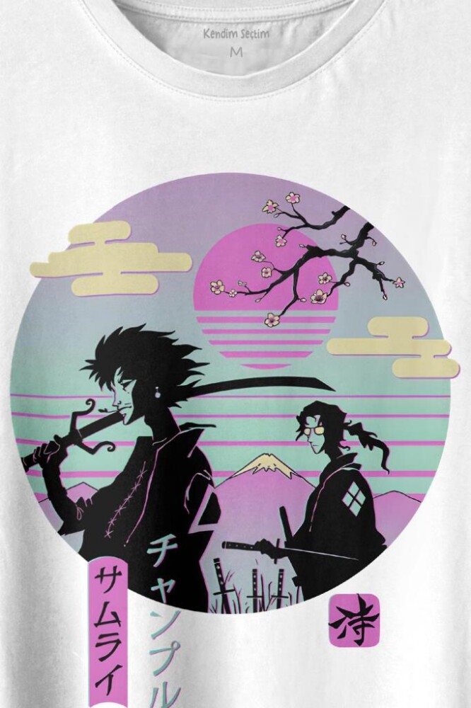 Samurai Chillhop Samuray Japonca Chill Baskılı Tişört Unisex T-shirt - 2