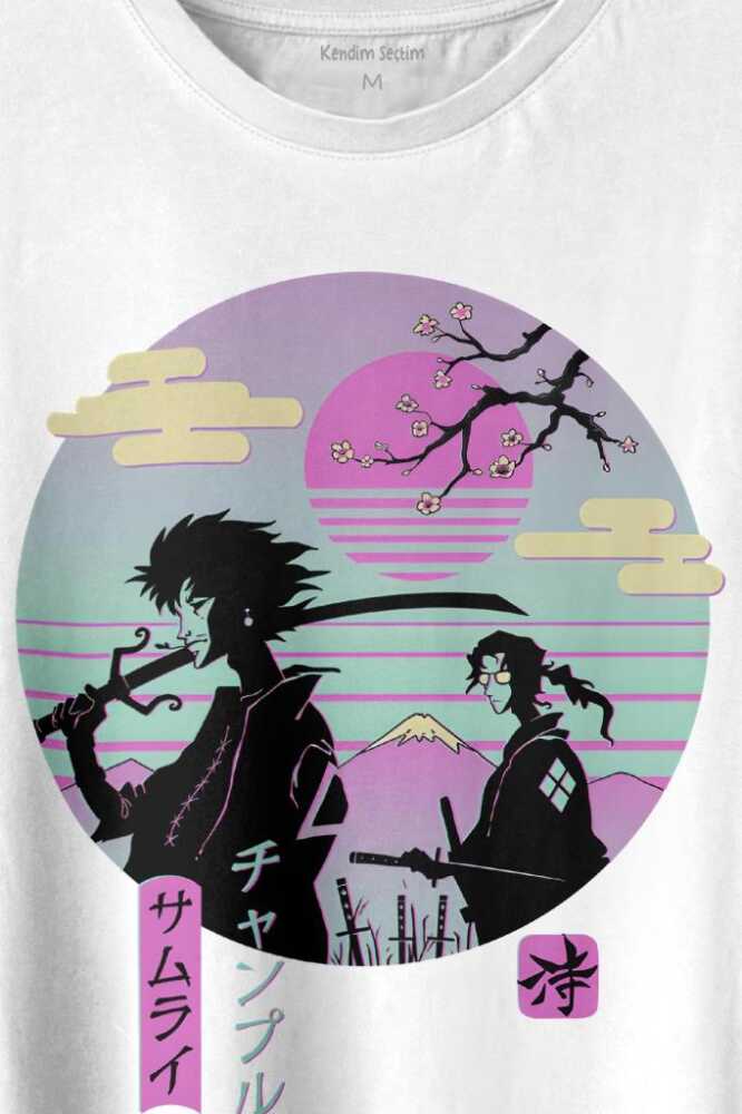 Samurai Chillhop Samuray Japonca Chill Baskılı Tişört Unisex T-shirt (1)