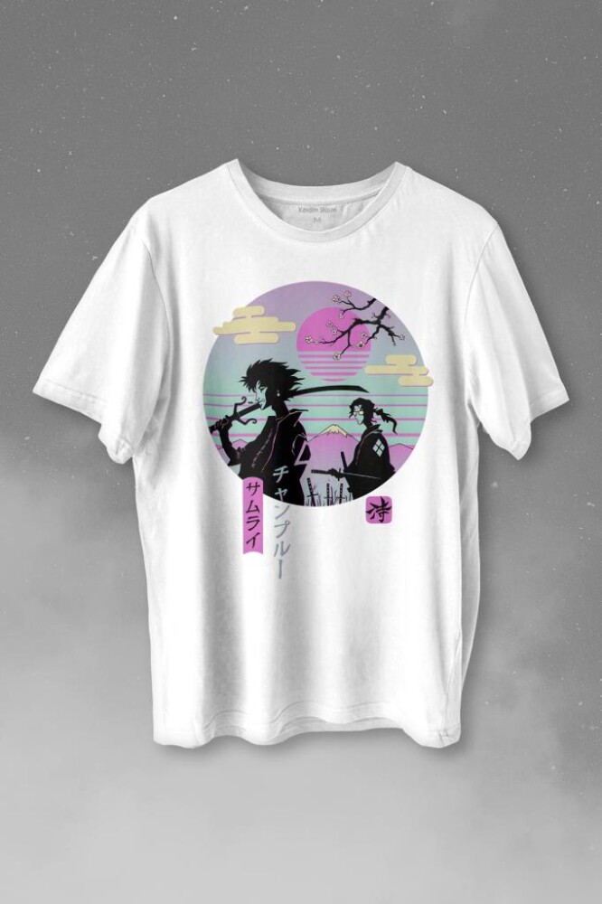 Samurai Chillhop Samuray Japonca Chill Baskılı Tişört Unisex T-shirt - KENDİM SEÇTİM