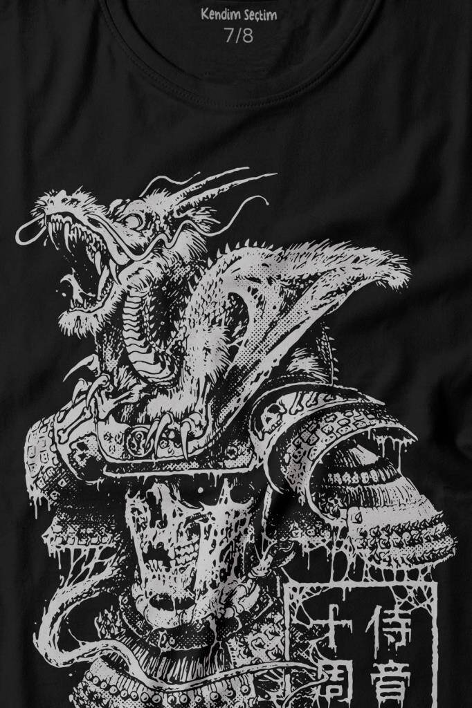 Samurai Japanese Samuray Japonca Street Wear Urban Baskılı Tişört Çocuk T-shirt (1)