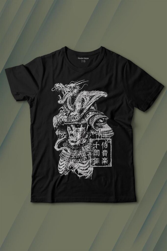 Samurai Japanese Samuray Japonca Street Wear Urban Baskılı Tişört Çocuk T-shirt - KENDİM SEÇTİM