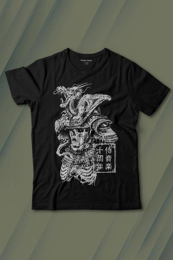 Samurai Japanese Samuray Japonca Street Wear Urban Baskılı Tişört Çocuk T-shirt - 1