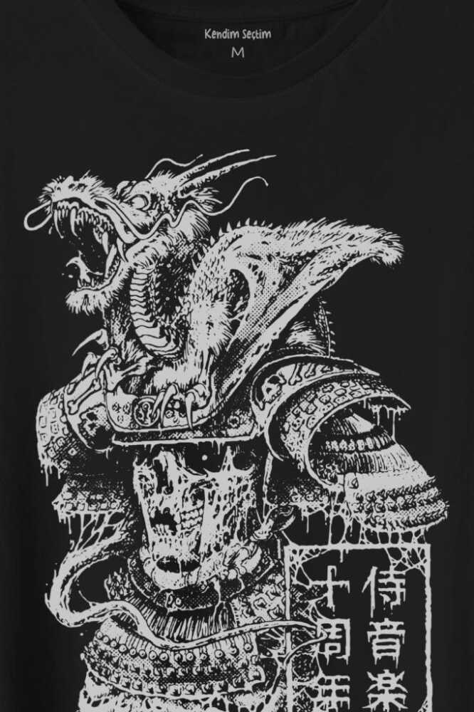 Samurai Japanese Samuray Japonca Street Wear Urban Baskılı Tişört Unisex T-Shirt - 2