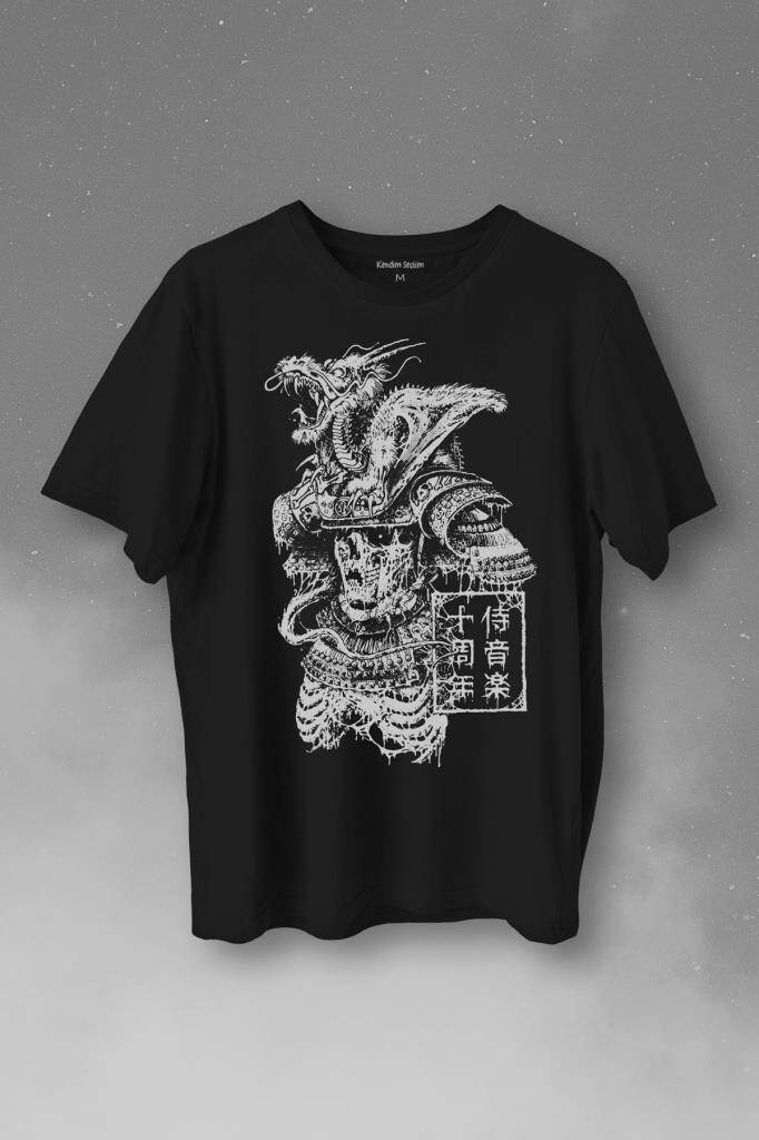 Samurai Japanese Samuray Japonca Street Wear Urban Baskılı Tişört Unisex T-Shirt - 1