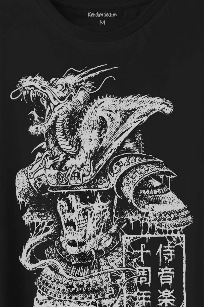 Samurai Japanese Samuray Japonca Street Wear Urban Baskılı Tişört Unisex T-Shirt - 2