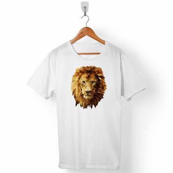 SARI YELELİ ASLAN KAFASI LION HEAD SİLÜET ERKEK TİŞÖRT - 1