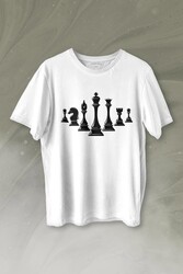 Satranç Zeka Strateji Oyunu Santranç Baskılı Tişört Unisex T-shirt - 1