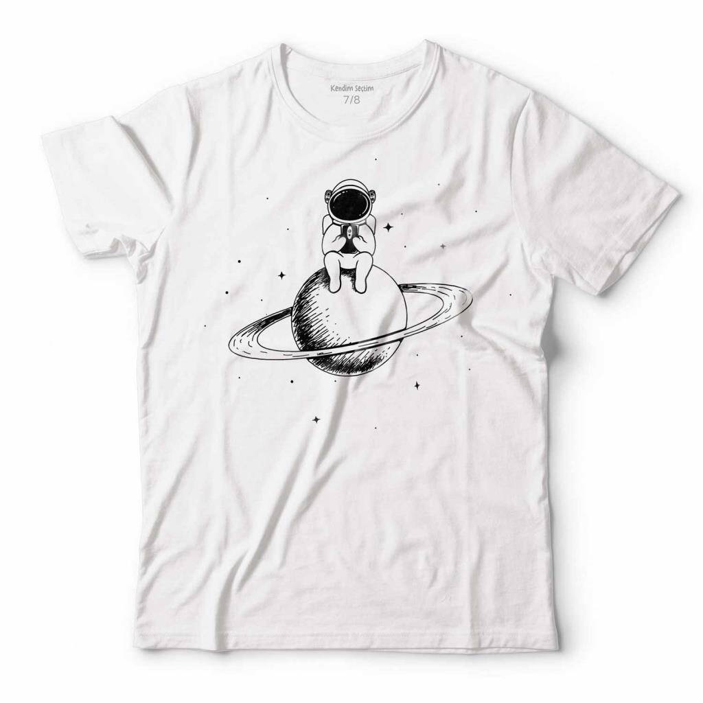 SATÜRN HALKALARI ASTRONOT SPACE UZAY NASA ÇOCUK TİŞÖRT - 1