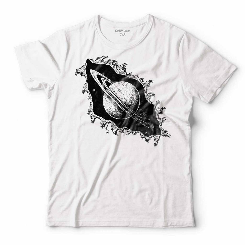 SATÜRN HALKALARI NASA UYDU GEZEGEN UZAY COSMOS ÇOCUK TİŞÖRT - 1