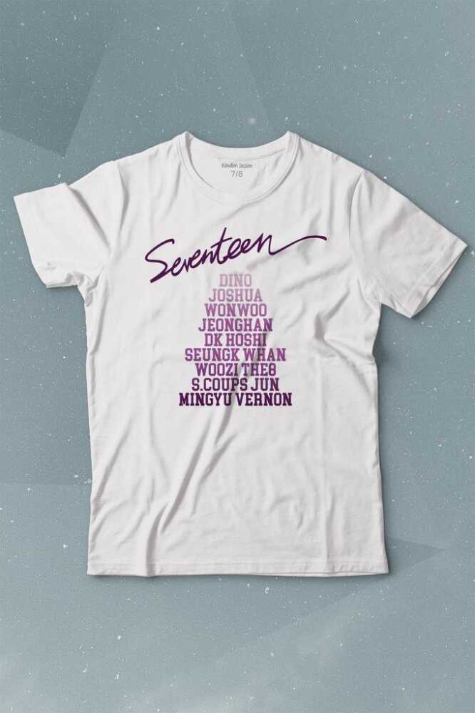 Seventeen K-Pop Music Group Shining Diamond Baskılı Tişört Çocuk T-shirt - 1
