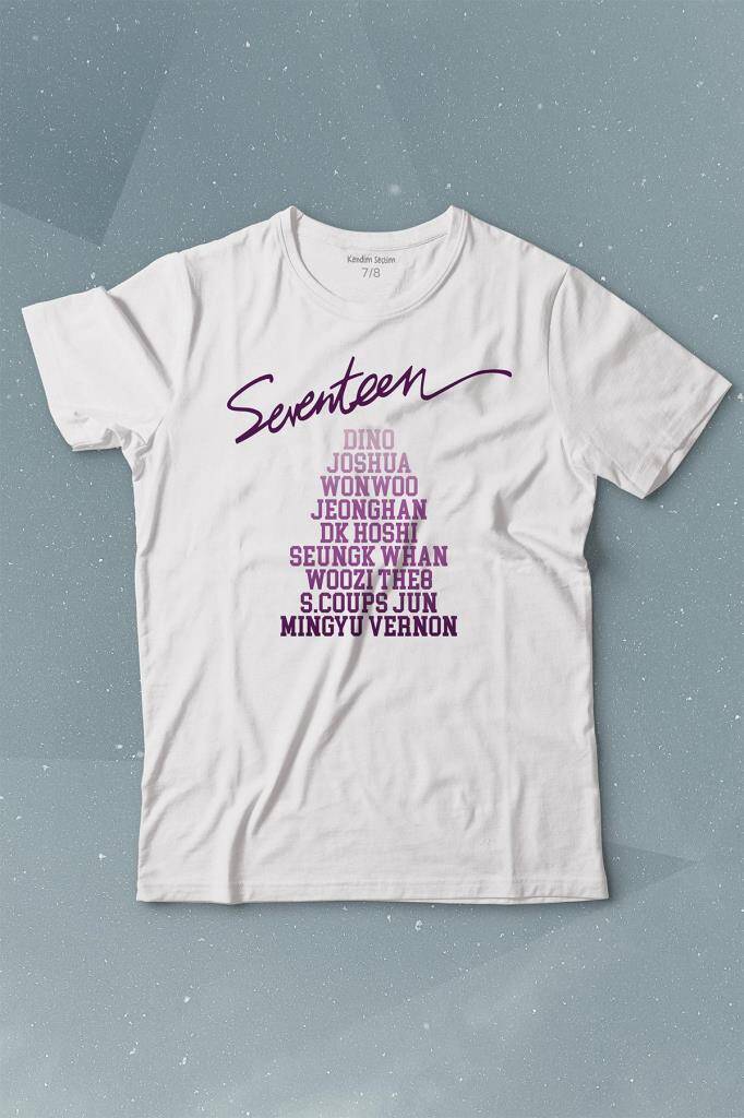 Seventeen K-Pop Music Group Shining Diamond Baskılı Tişört Çocuk T-shirt