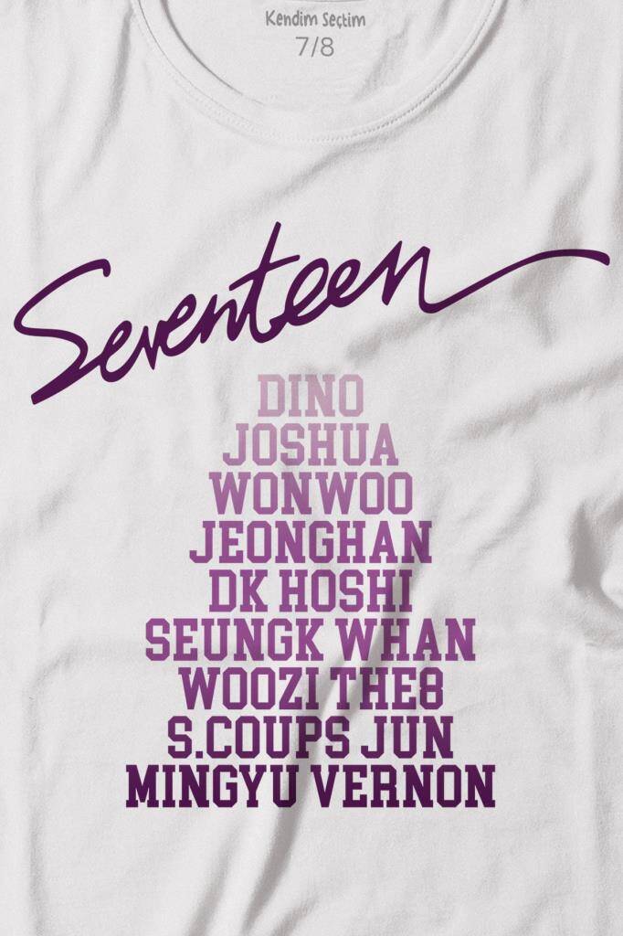 Seventeen K-Pop Music Group Shining Diamond Baskılı Tişört Çocuk T-shirt (1)