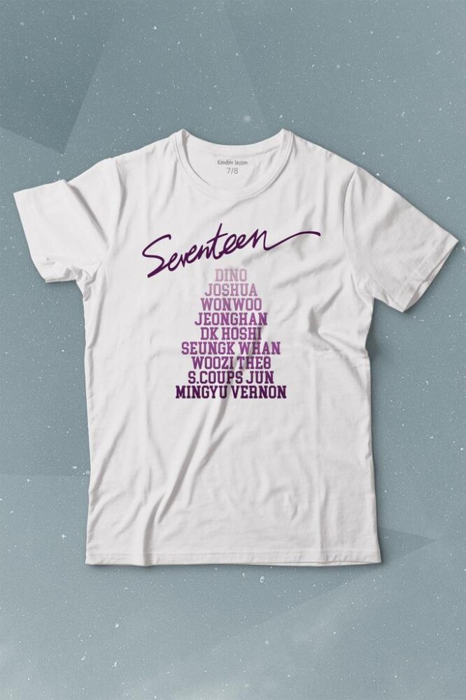 Seventeen K-Pop Music Group Shining Diamond Baskılı Tişört Çocuk T-shirt - 1