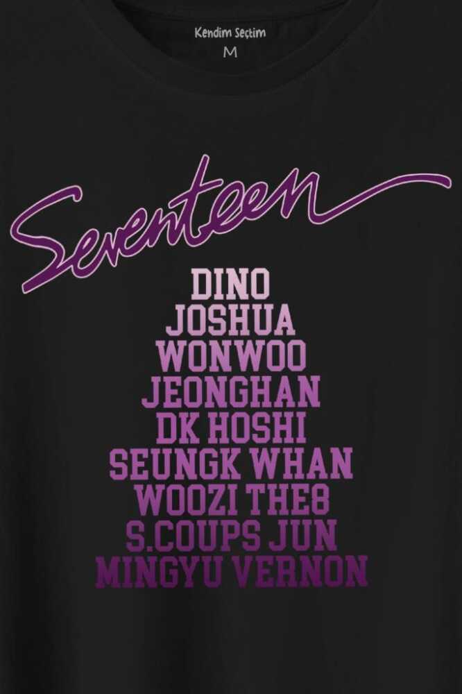 Seventeen K-Pop Music Group Shining Diamond Baskılı Tişört Unisex T-Shirt - 2