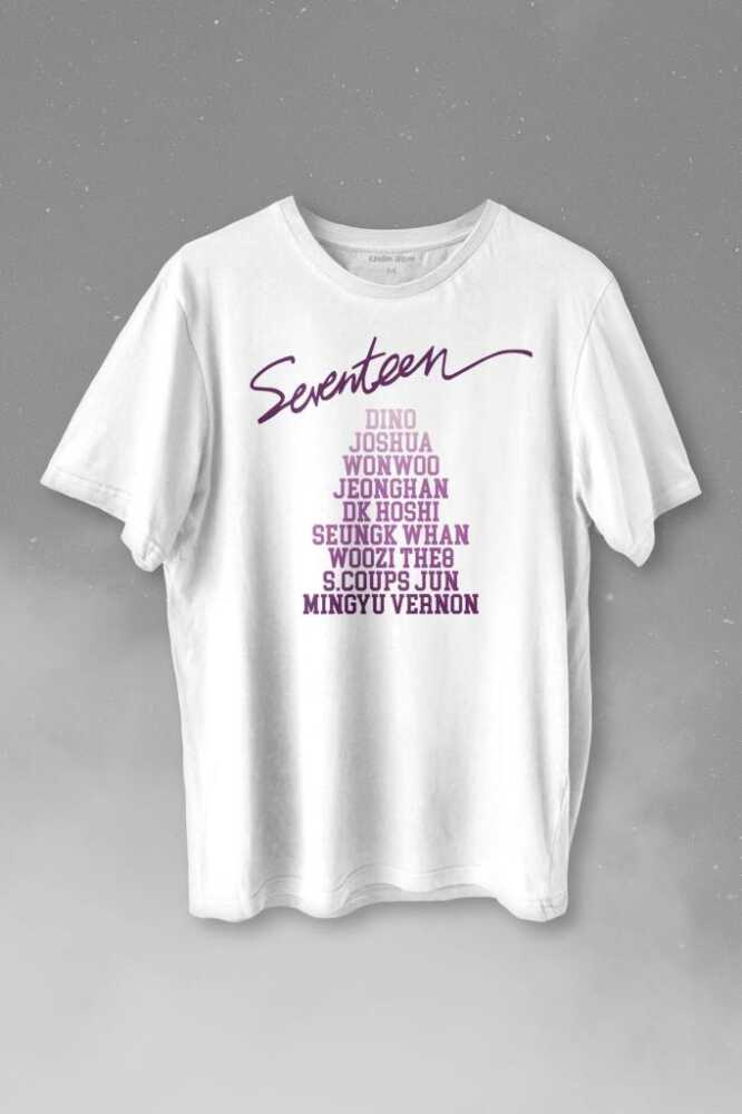 Seventeen K-Pop Music Group Shining Diamond Baskılı Tişört Unisex T-shirt - 1