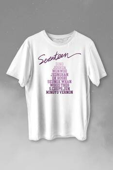 Seventeen K-Pop Music Group Shining Diamond Baskılı Tişört Unisex T-shirt - 1