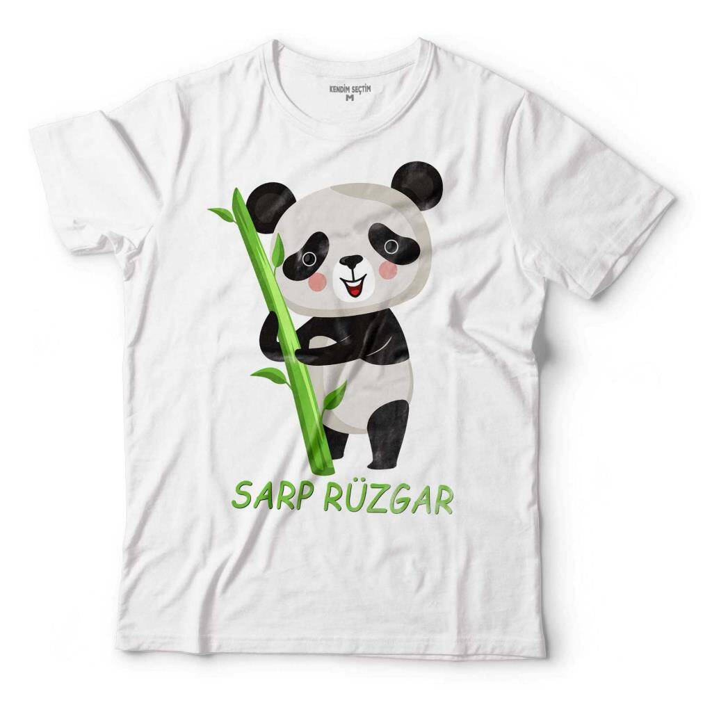 SEVİMLİ AYI PANDA BEAR KİŞİYE ADINIZA ÖZEL İSİMLİ ÇOCUK TİŞÖRT