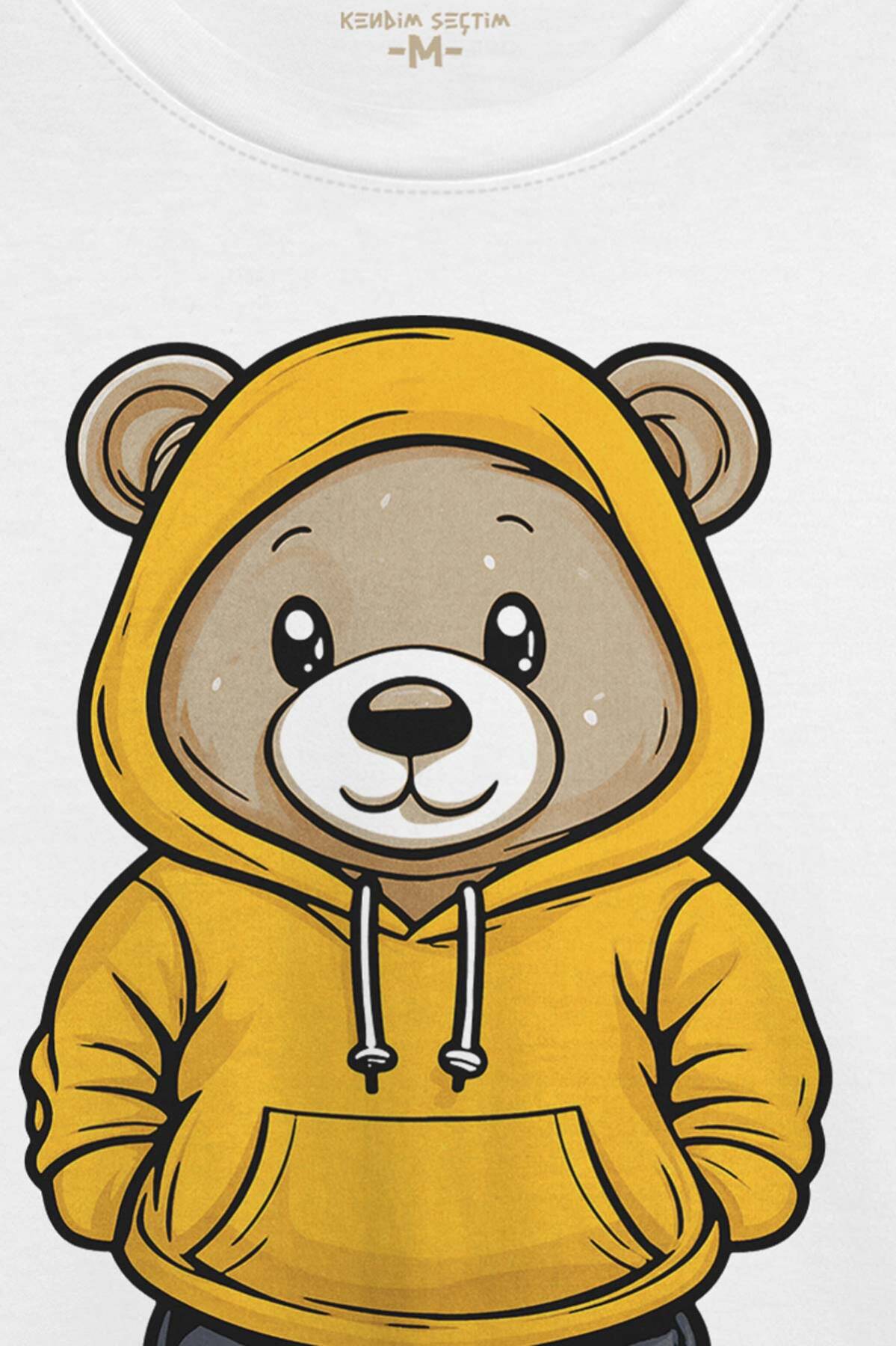 Sevimli Ayıcık Teddy Bear Ayıcıklı Beyaz T-shirt Unisex Regular Fit Tişört (1)