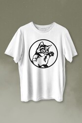 Sevimli Kedi Minik Patili Bıyıklı Cat Minnoş Baskılı Tişört Unisex T-shirt - 1