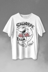 Shark Team Köpek Balığı Boks Fight Dövüşü Baskılı Tişört Unisex T-shirt - 1