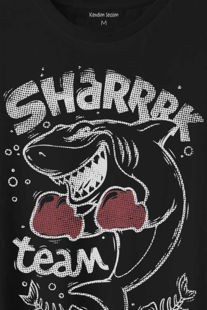 Shark Team Köpek BAliğı Boks Fight Dövüşü Baskılı Tişört Unisex T-Shirt (1)