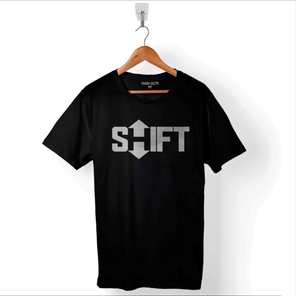 Shift Şift Logo Ctrl Alt Delete Windows Klavye Baskılı Tişört Unisex T-Shirt - 1