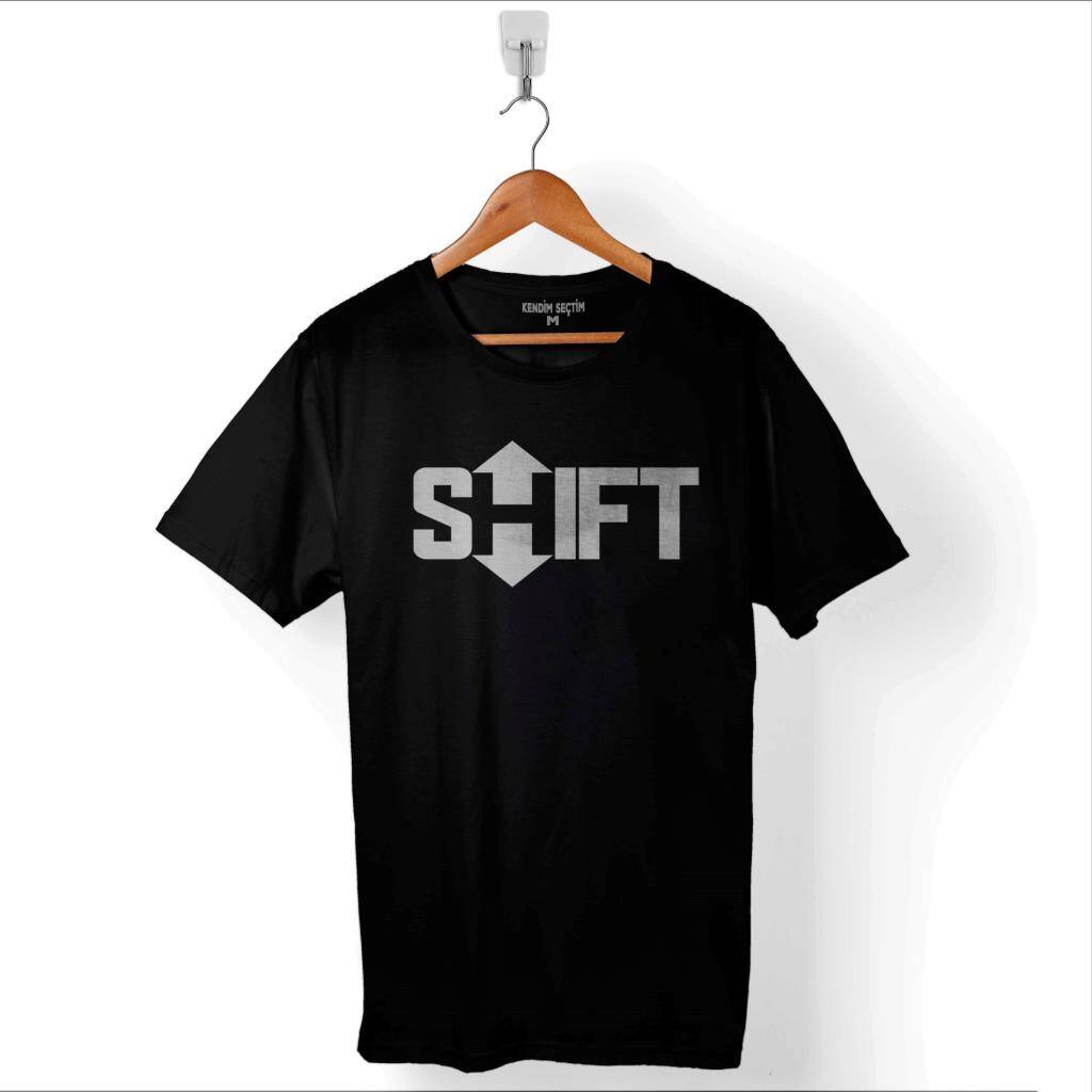 Shift Şift Logo Ctrl Alt Delete Windows Klavye Baskılı Tişört Unisex T-Shirt - 1